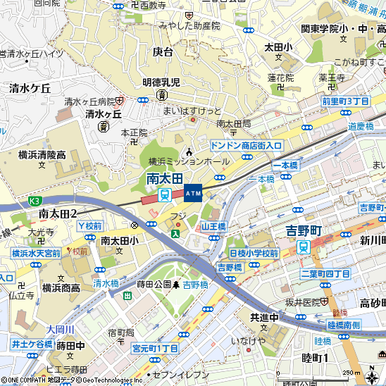 京急南太田駅付近の地図